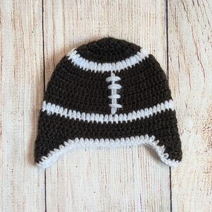Hand Crocheted Football Hat